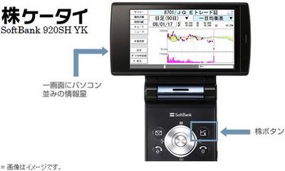 各社ニュースリリース | ソフトバンクモバイル 「株ケータイSoftBank 920SH YK」を開発 :ファスニングジャーナル